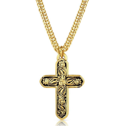 Montana Silversmiths Western Lifestyle Made in the USA Men's Christian Faith Cross Pendant Necklace