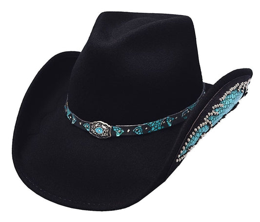 Montecarlo / Bullhide Hats - Natural Beauty - Wool Felt Western Cowboy Hat -Black (Medium, Black)
