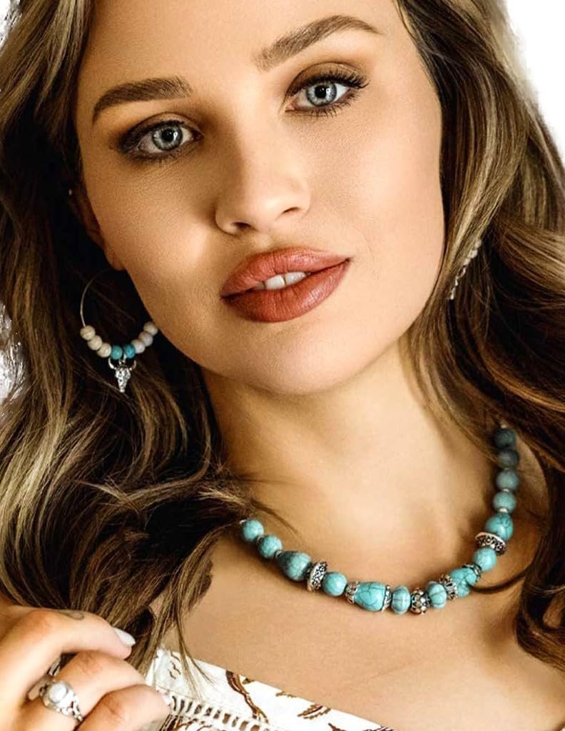 Montana Silversmiths Necklace Womens Turquoise Patterns 21" ANC6261