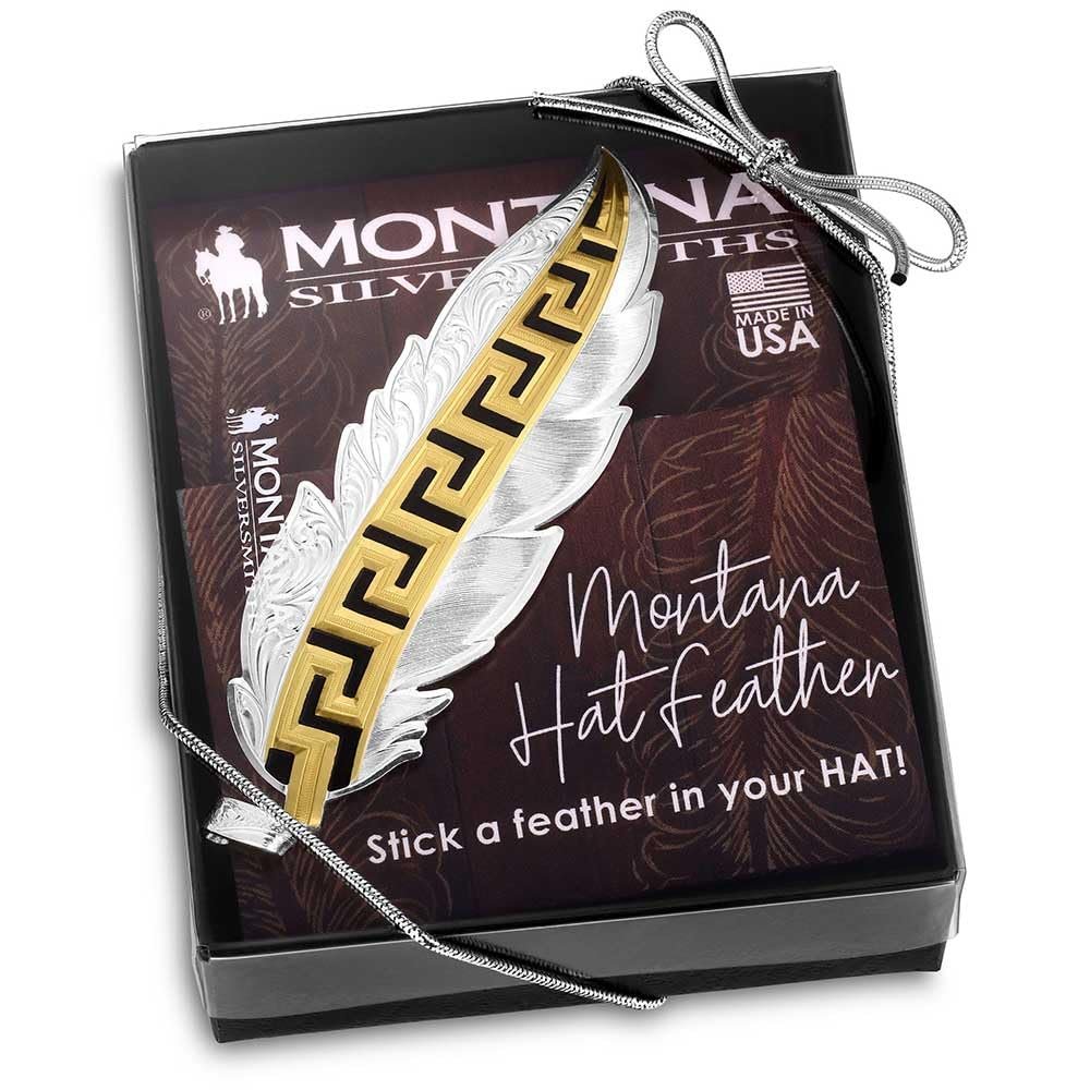 Montana Silversmiths Hand Painted Western Lifestyle Cowboy Hat Band Feather