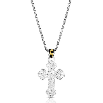 Montana Silversmiths Western Lifestyle Made in the USA Men's Christian Faith Cross Pendant Necklace