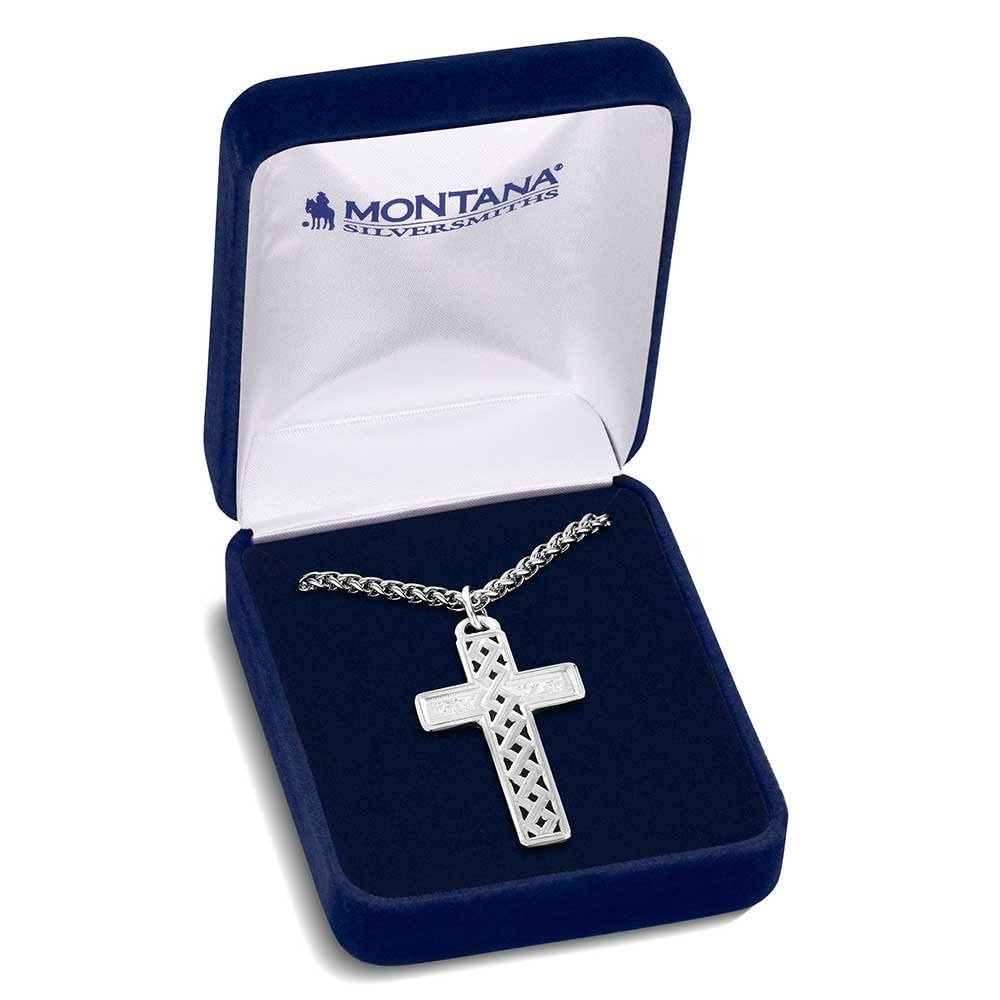 Montana Silversmiths Western Lifestyle Made in the USA Men's Christian Faith Cross Pendant Necklace
