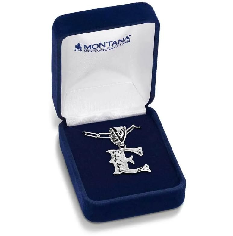 Montana Silversmiths Western Initial Pendant 18 Inch Adjustable Paperclip Chain Necklace