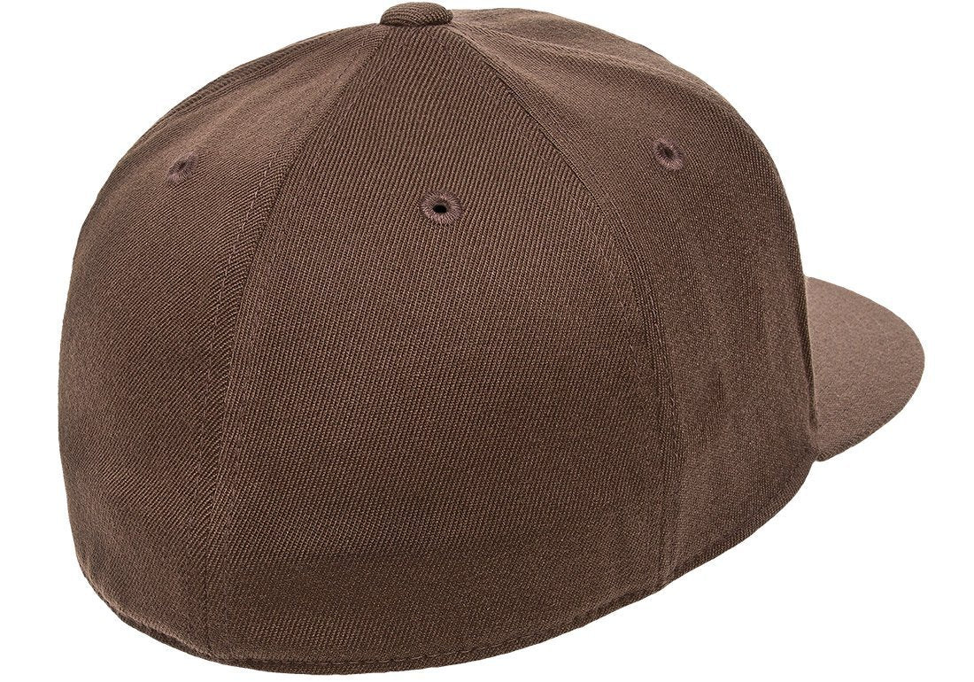 Flexfit The Hat Pros Premium 210 Fitted Flat Brim Baseball Hat w/THP No Sweat Headliner Brown