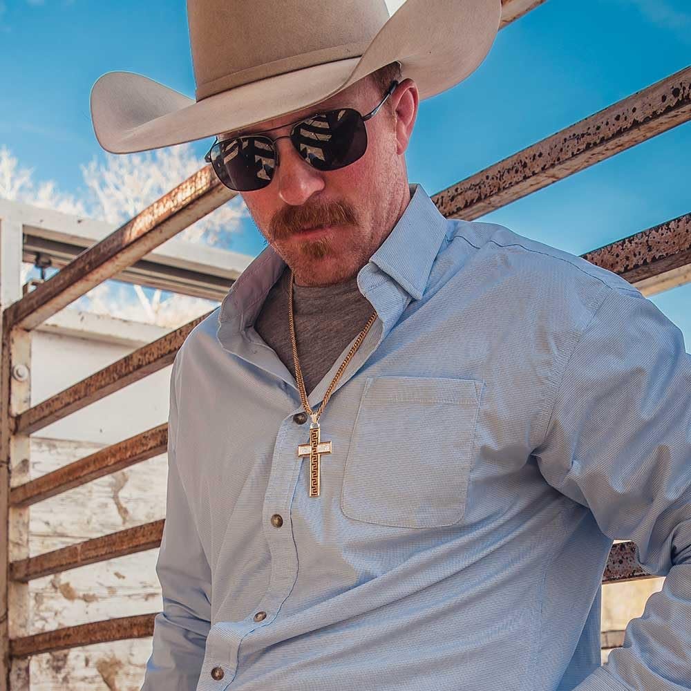 Montana Silversmiths Western Lifestyle Made in the USA Men's Christian Faith Cross Pendant Necklace