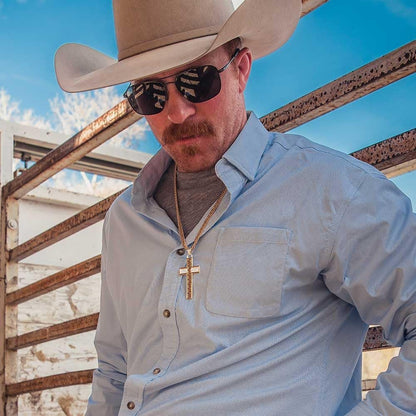 Montana Silversmiths Western Lifestyle Made in the USA Men's Christian Faith Cross Pendant Necklace