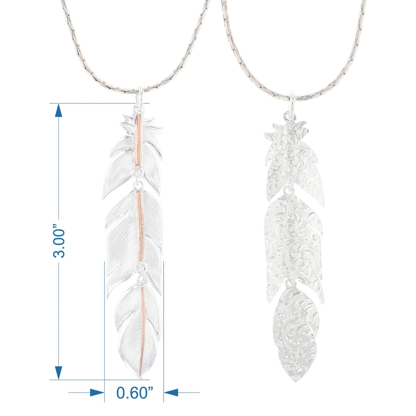 Montana Silversmiths Western Lifestyle Feather Necklace (Rose Gold Plume)