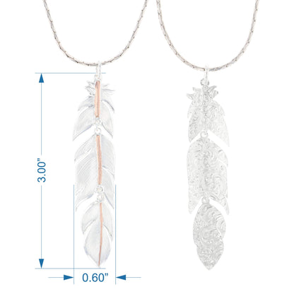 Montana Silversmiths Western Lifestyle Feather Necklace (Rose Gold Plume)