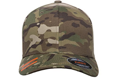 Flexfit Multicam Camo 6 Panel Baseball Cap Officially Licensed Multi-Cam Pattern (Small/Medium, Multicam)