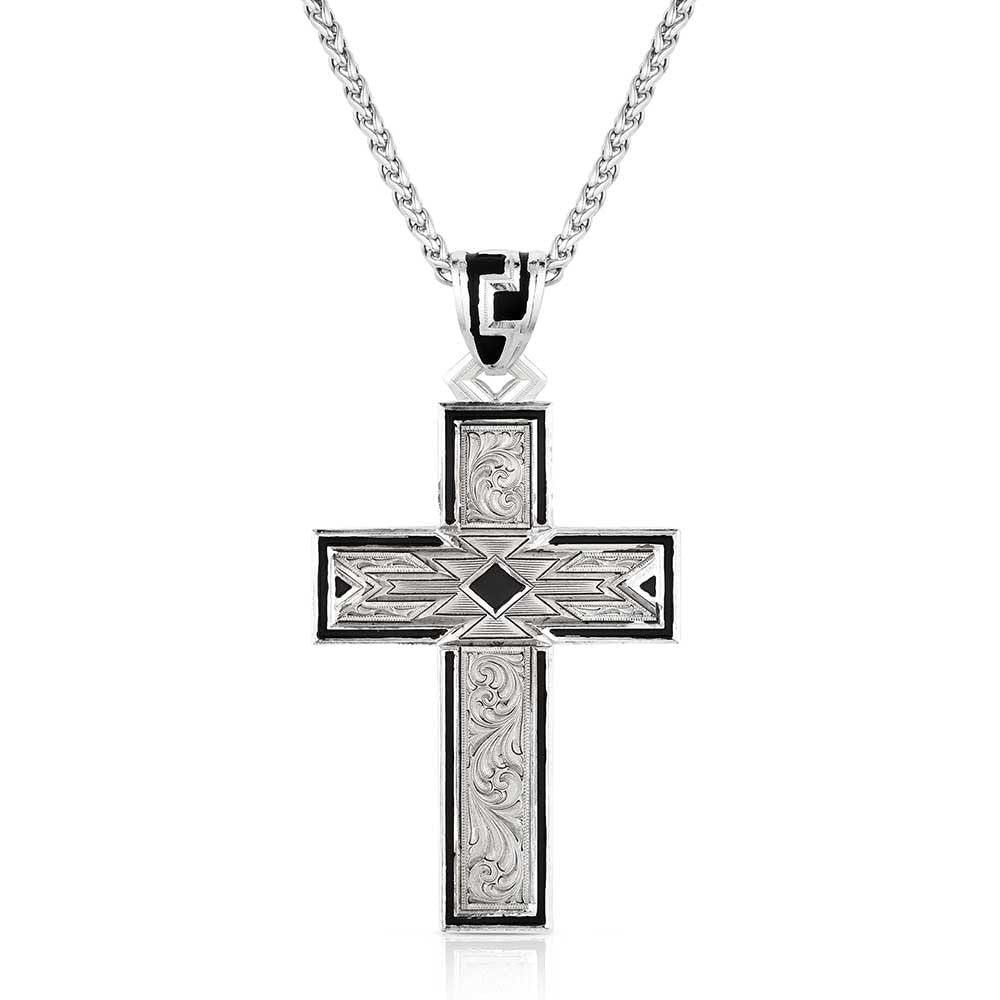 Montana Silversmiths Western Lifestyle Made in the USA Men's Christian Faith Cross Pendant Necklace