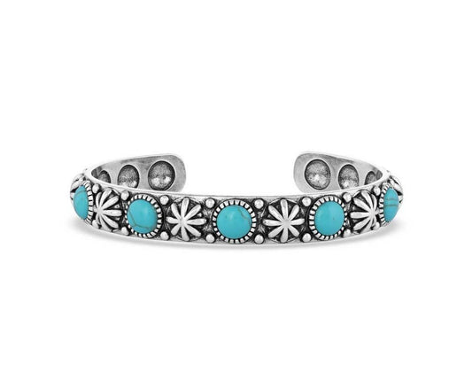 Montana Silversmiths Women's Starlight Starbrite Stone Turquoise Silver Bracelet Silver One Size
