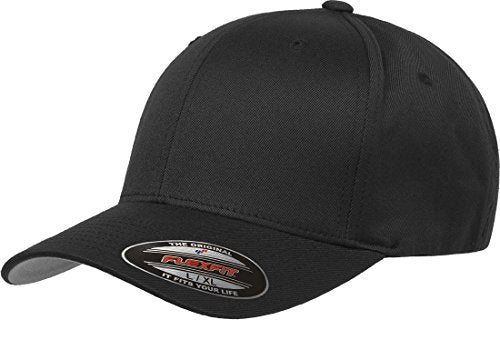 Flexfit Mens Wooly 6-Panel Cap(6277)-Black-XXL