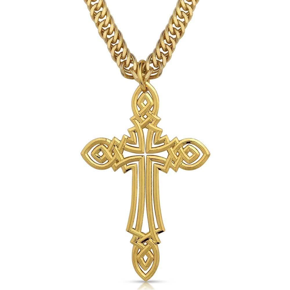 Montana Silversmiths Western Lifestyle Made in the USA Men's Christian Faith Cross Pendant Necklace