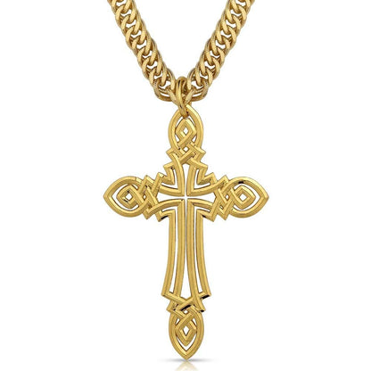 Montana Silversmiths Western Lifestyle Made in the USA Men's Christian Faith Cross Pendant Necklace