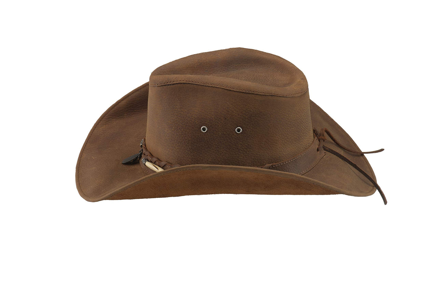BULLHIDE Men's Briscoe Durable Leather Western Cowboy Hat 3 3/8" Brim