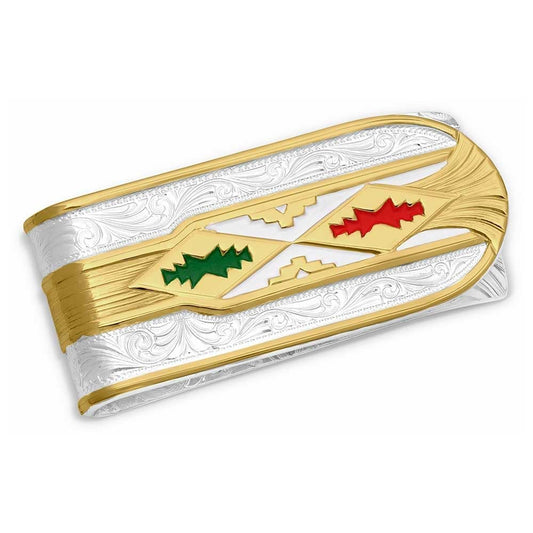 Montana Silversmiths Bright Cut Engraved Mexican Pride Money Clip