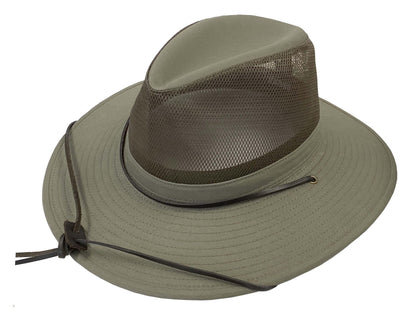 Broner Mens Solarweave Breezer Hat with Mesh Crown and Chincord