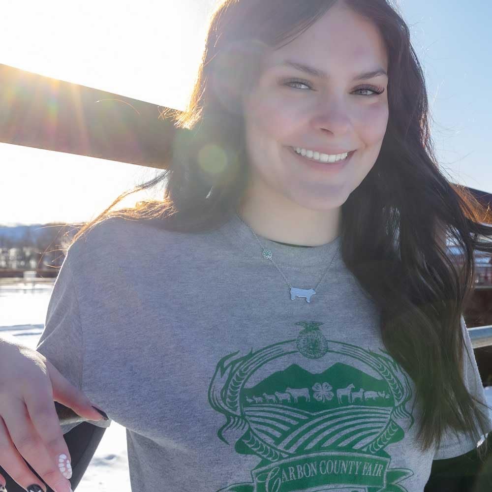 Montana Silversmiths Western Lifestyle 4-H Necklace (4-H Pig Showman)