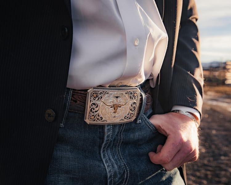 Montana Silversmiths Western Lifestyle Texas/Longhorn Made in the USA Belt Buckle
