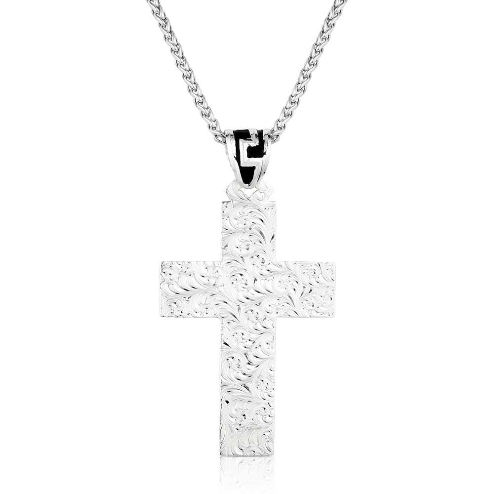 Montana Silversmiths Western Lifestyle Made in the USA Men's Christian Faith Cross Pendant Necklace