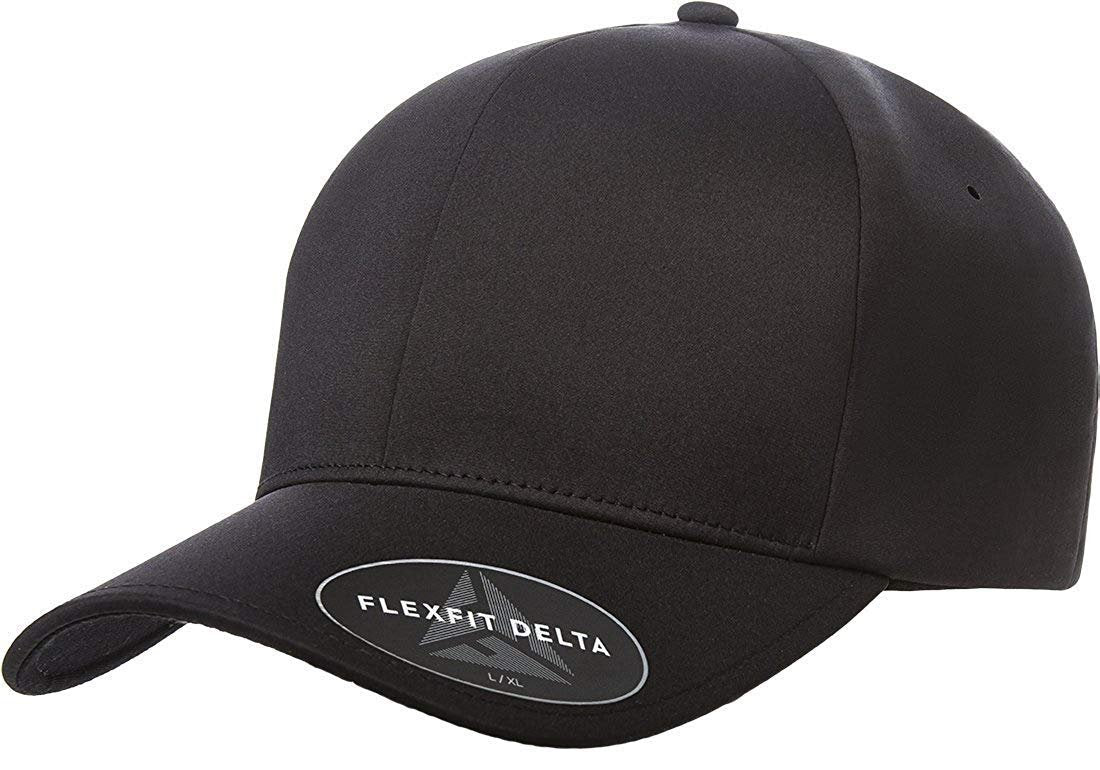 Flexfit Men's Seamless Fitted Delta Cap (Adult XXL (7 5/8" - 8"), Black)