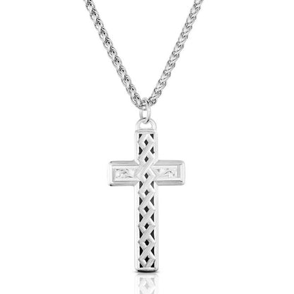Montana Silversmiths Western Lifestyle Made in the USA Men's Christian Faith Cross Pendant Necklace