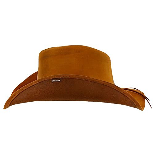 Stetson Men's Roxbury Shapeable Leather Cowboy Western Hat, Rust, Small