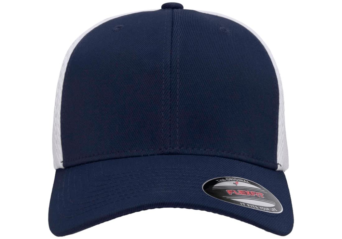 Flexfit 6533 Ultrafibre & Airmesh Fitted Cap Navy/White 2-Tone, XXL