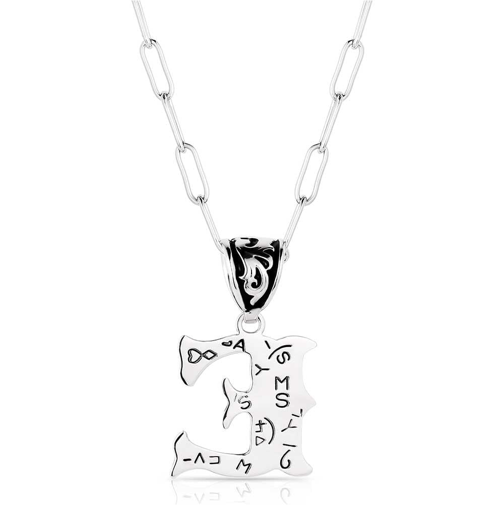 Montana Silversmiths Western Initial Pendant 18 Inch Adjustable Paperclip Chain Necklace