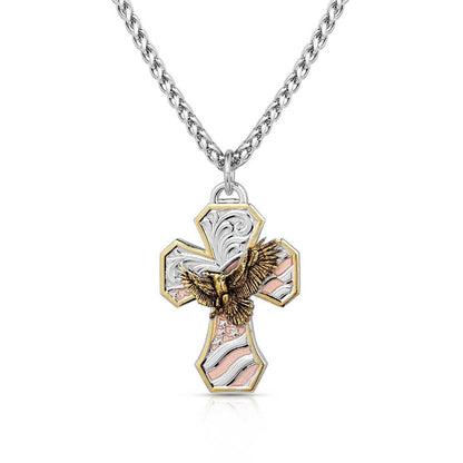 Montana Silversmiths Western Lifestyle Made in the USA Men's Christian Faith Cross Pendant Necklace