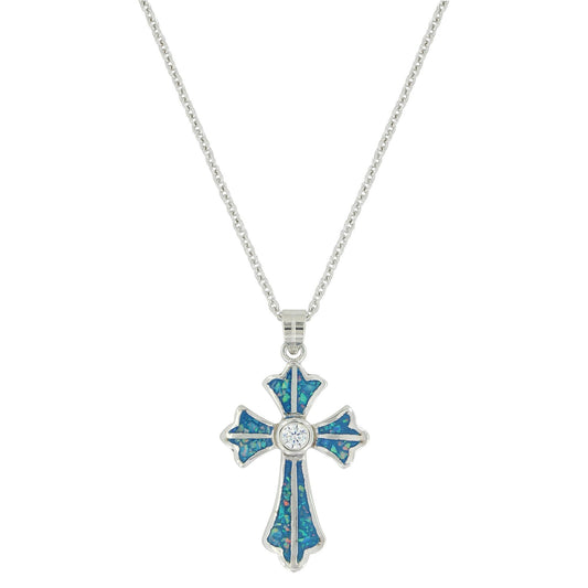 Montana Silversmiths River of Lights Pond of Faith Cross Necklace - NC3633