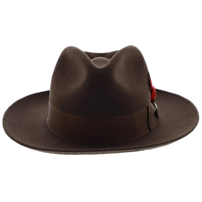 Stetson Men's Gurnee Crushable Soft Wool Felt Fedora Hat | Can Be Packed in a Travel Bag | Grosgrain Ribbon Hatband