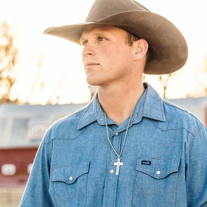 Montana Silversmiths Western Lifestyle Made in the USA Men's Christian Faith Cross Pendant Necklace