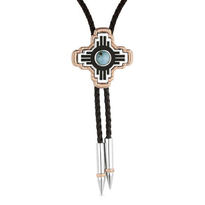 Montana Silversmiths Western Lifestyle Braided Leather Cord Silver Finished Arrow Pointed Tips Southwestern Style Bolo Tie