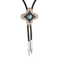 Montana Silversmiths Western Lifestyle Braided Leather Cord Silver Finished Arrow Pointed Tips Southwestern Style Bolo Tie