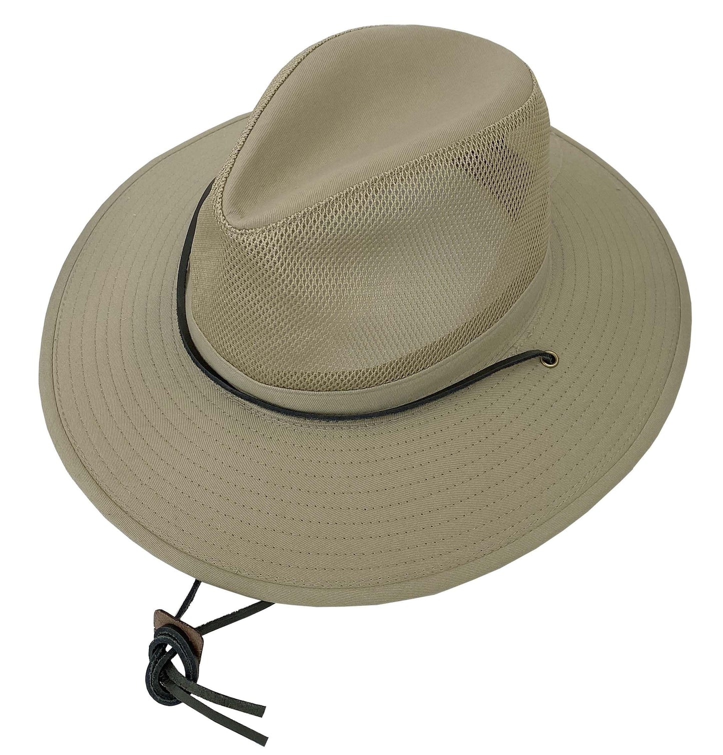 Broner Mens Solarweave Breezer Hat with Mesh Crown and Chincord