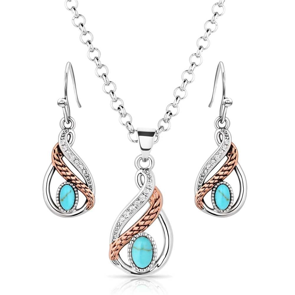 Montana Silversmiths Western Lifestyle Crafted Turquoise Jewelry Set