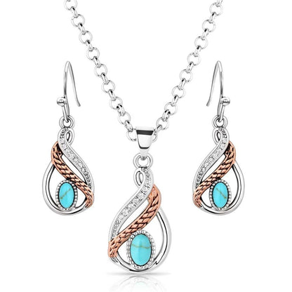 Montana Silversmiths Western Lifestyle Crafted Turquoise Jewelry Set
