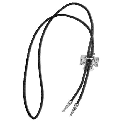 Montana Silversmiths Western Lifestyle Braided Leather Cord Silver Finished Arrow Pointed Tips Southwestern Style Bolo Tie