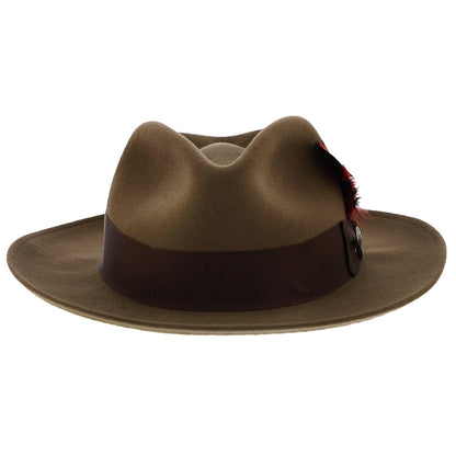 Stetson Men's Gurnee Crushable Soft Wool Felt Fedora Hat | Can Be Packed in a Travel Bag | Grosgrain Ribbon Hatband