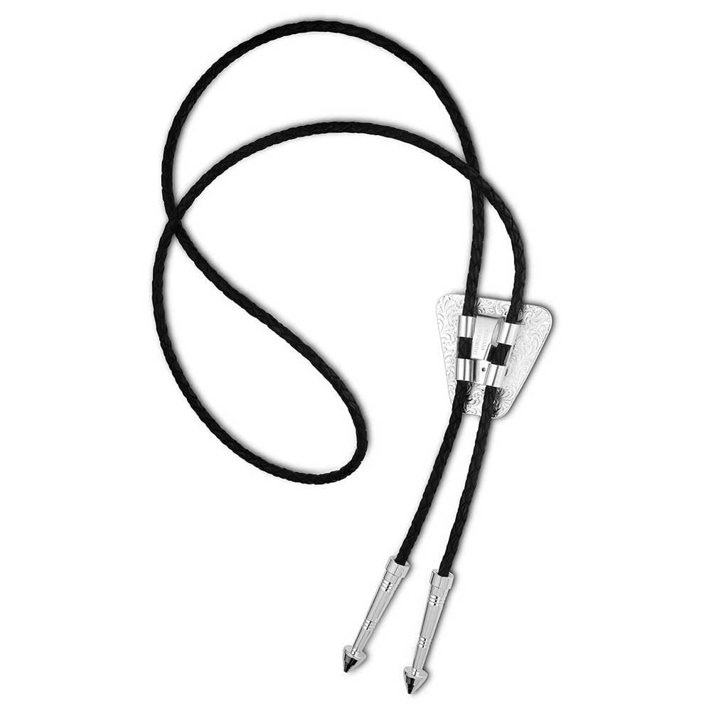 Montana Silversmiths Western Lifestyle Braided Leather Cord Silver Finished Arrow Pointed Tips Southwestern Style Bolo Tie