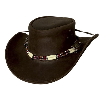 Montecarlo Bullhide Hats Cedar Groove LEATHER Western Cowboy Hat (Medium)