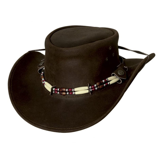 Montecarlo Bullhide Hats Cedar Groove LEATHER Western Cowboy Hat (Medium)