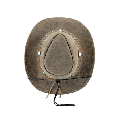 Bullhide Leather Crackled Brim 2 3/4" Cowboy Gray Hat