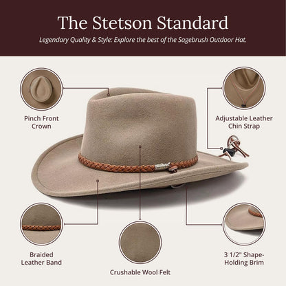 Stetson Sagebrush, Color: Mink, Size: L (OWSGBH-813423L0)
