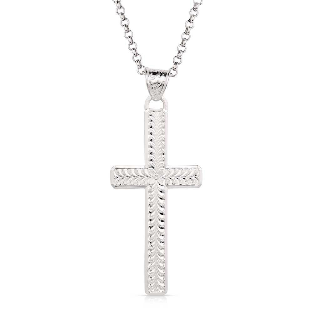 Montana Silversmiths Western Lifestyle Made in the USA Men's Christian Faith Cross Pendant Necklace