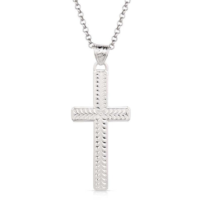 Montana Silversmiths Western Lifestyle Made in the USA Men's Christian Faith Cross Pendant Necklace
