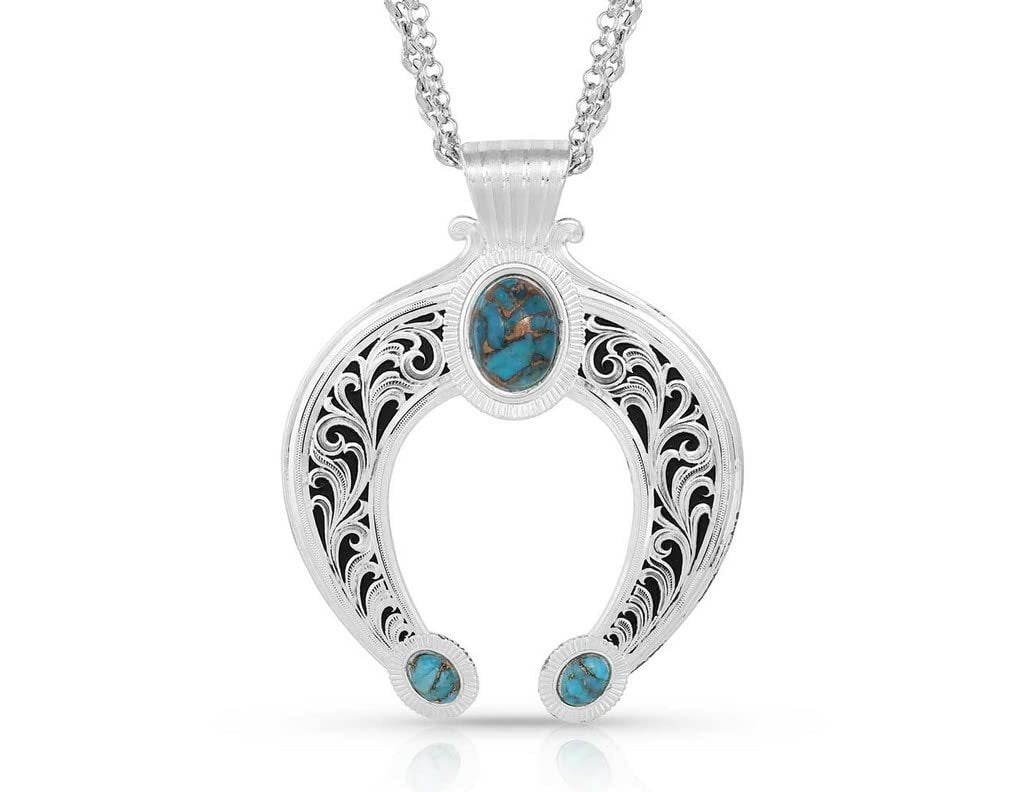 Montana Silversmiths Women's Romancing The Stone Squash Blossom Necklace Silver One Size