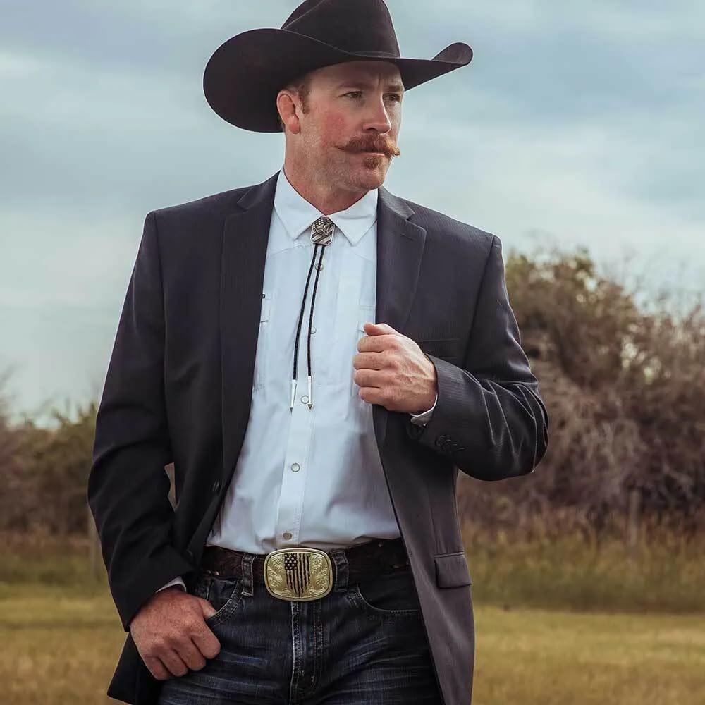 Montana Silversmiths Western Lifestyle Braided Leather Cord Silver Finished Arrow Pointed Tips Southwestern Style Bolo Tie