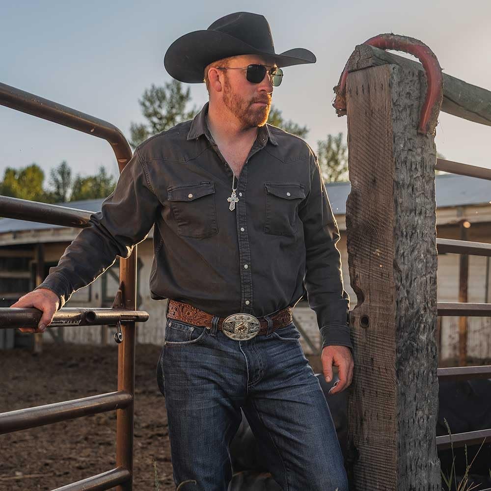 Montana Silversmiths Western Lifestyle Made in the USA Men's Christian Faith Cross Pendant Necklace